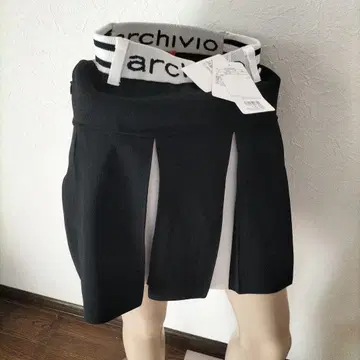 택 포함 미사용 archivio 골프 스커트 블랙 플리츠 사이즈 36