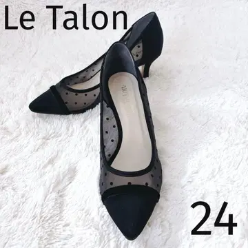 르탈론 Le Talon 스틸레토 시어 펌프스 도트 24 블랙