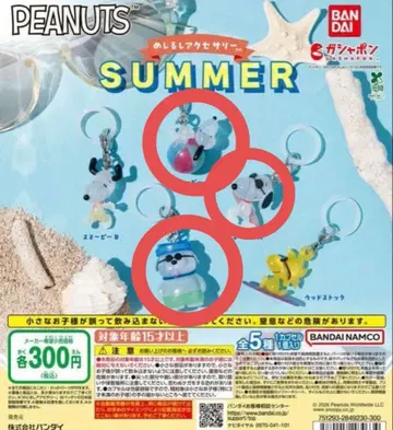 PEANUTS 메지루시 액세서리 SUMMER 스누피 3개 세트