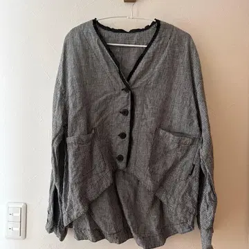 nest Robe 노카라 자켓 깅엄 체크 F