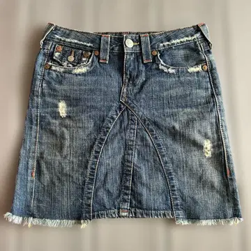 True Religion 데님 타이트 스커트 데미지 가공 25