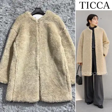 [컨디션 최상] 22AW 완판 티카 정가 6.5만 울 퍼 노카라 코트