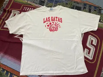LAS GATAS 축구 프린트 티셔츠 화이트