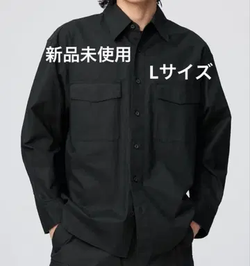 유니클로 새상품 UNIQLO U 오버사이즈 워크 셔츠 (블랙/L)
