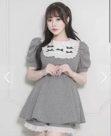 pium 피움 코튼 프릴 요크 셋업 깅엄