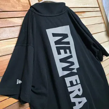 NEW ERA 하프 지퍼 반팔 셔츠 피케 셔츠 골프 블랙 XL