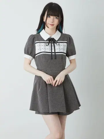 AnkRouge 모노그램 콤비 원피스 블랙 양산형 지뢰계