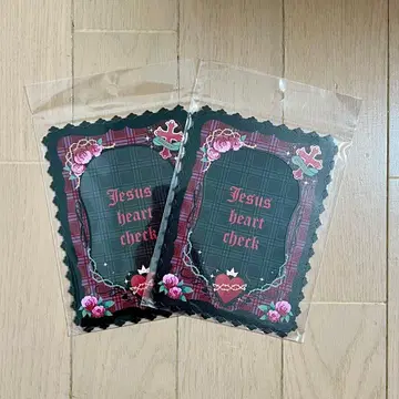 후쿠야 온라인 경질 카드 케이스 사진 사이즈 지저스 하트 체크 세트