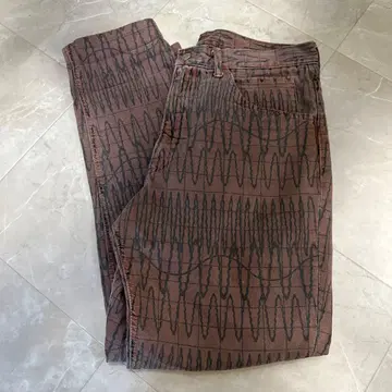 C.E CAV EMPT 올 패턴 데님 팬츠 브라운 M 사이즈
