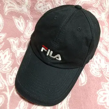 FILA 캡 블랙 자수 로고