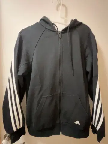 adidas 집업 후드티 블랙