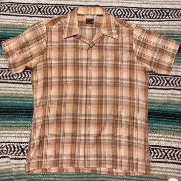 70s JCPenney 반팔 셔츠 빈티지 옴브레 구제 의류