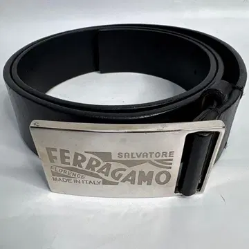 페라가모 벨트 가죽 블랙 실버 Ferragamo 버클