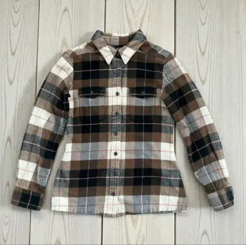 파타고니아 플란넬 셔츠 체크 XS 브라운 블랙 코튼 Patagonia