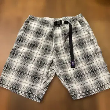 THE NORTH FACE 퍼플 라벨 체크 무늬 숏팬츠