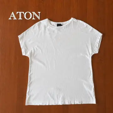 ATON 화이트 코튼 T셔츠 가격 인하 선착순