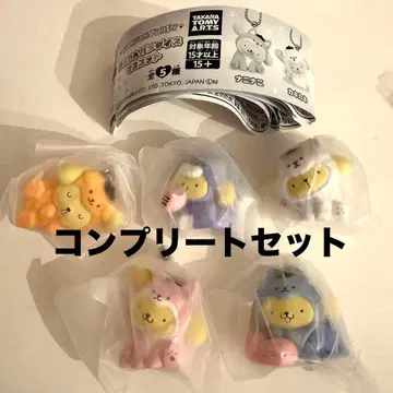 산리오 폼폼푸딩 완완 파라다이스 마스코트 5종 컴프 세트