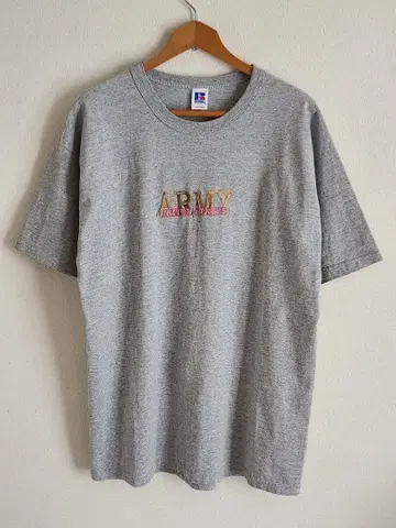 90s00s 러셀 애슬레틱 T셔츠 US.ARMY 자수 빈티지