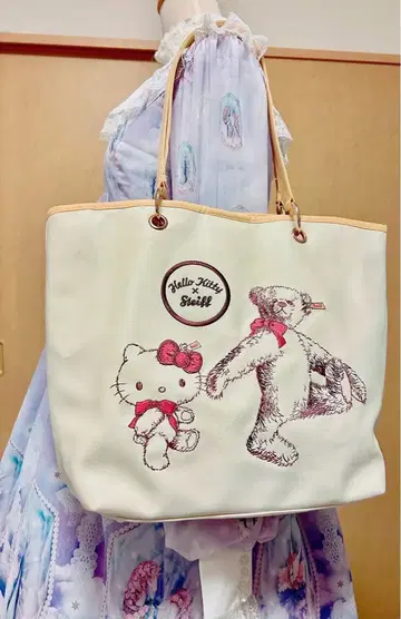 키티 슈타이프 콜라보 토트백 HelloKittySteiff 테디베어