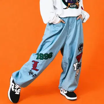 GALFY x Meets Answer 콜라보 와펜 데님 팬츠 대형견