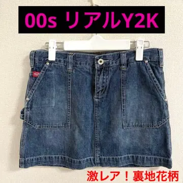 [ Y2K 빈티지 ] 00s ROXY 데님 미니 스커트 M 안감 꽃무늬