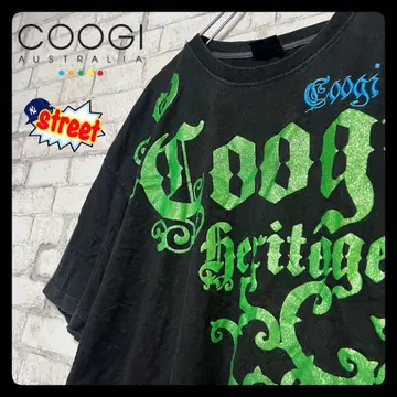 COOGI 쿠지 T셔츠 빅 프린트 라메 자수 XL