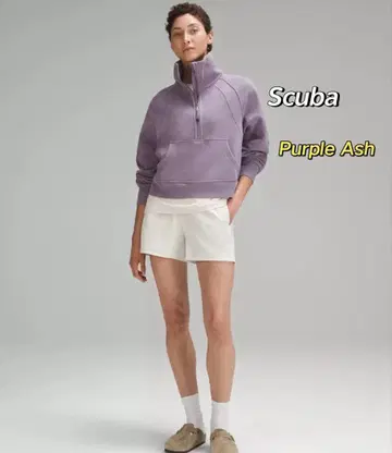 룰루레몬 Scuba 오버 사이즈 퍼널 넥 하프 지퍼 XS/S