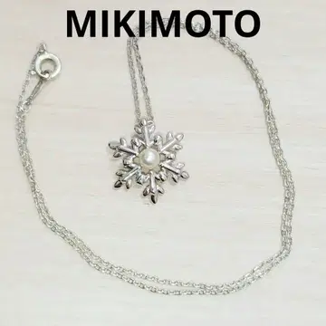MIKIMOTO 눈꽃 펄 목걸이 실버