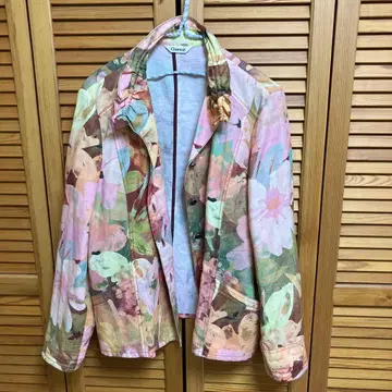 46 사이즈 린넨 면 자켓 Chamois 핑크 계열 개성있는 천연 소재