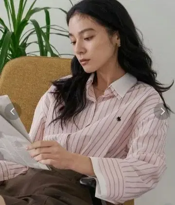폴로 bcs 스트라이프 핑크 셔츠