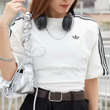 아디다스 오리지널스 ADILENIUM 티셔츠 3스트라이프 피치티