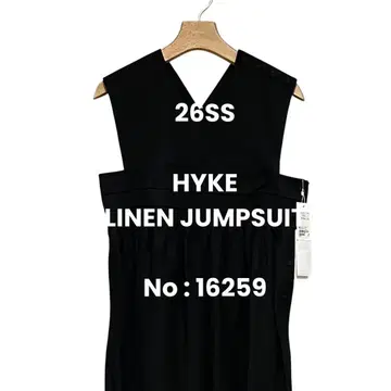 새상품 HYKE 하이크 LINEN JUMPSUIT Black2