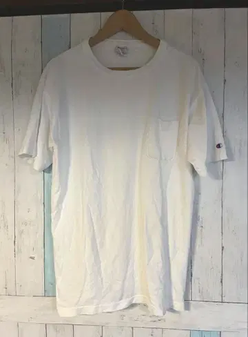 Champion T1011 화이트 포켓 티셔츠 L