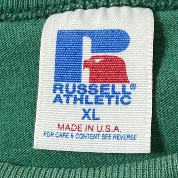 90s 러셀 무지 티셔츠 오니 페이드 분위기계 그린 XL 짧은 기장