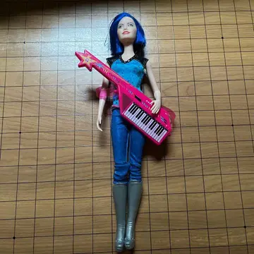 바비 인형 블루 헤어 키보드 기타 포함