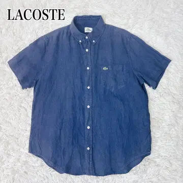 LACOSTE 라코스테 린넨 반팔 셔츠 네이비 40 L 사이즈