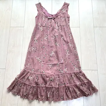 Y2K 00s ANNA SUI USA 꽃무늬 슬리브리스 원피스