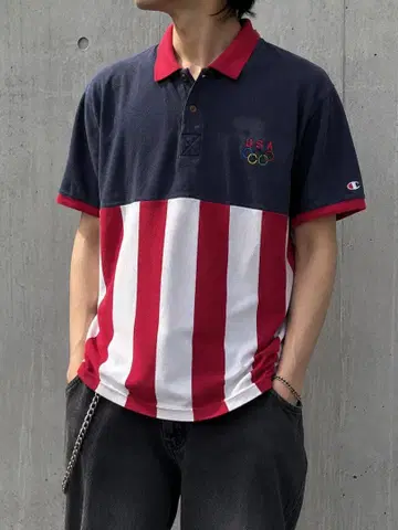 Champion USA 올림픽 피케 셔츠 XXL