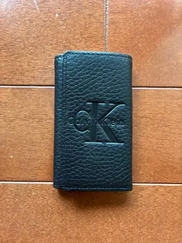 [ 미사용 ] Calvin Klein 가죽 키케이스 다크 그린 CK