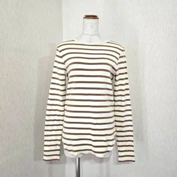 오드리 앤 존 와드 긴팔 보더 티셔츠 브라운 계열 일본제 면