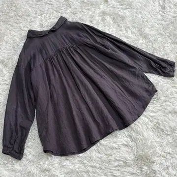네스트로브 nest Robe 린넨 개더 스키퍼 2WAY 블라우스 먹색 F