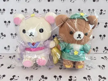 산엑스 칠석 봉제 인형 세트 코리락쿠마 차이로이코구마 키이로이토리