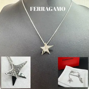 새상품급 FERRAGAMO 목걸이 스타 실버 케이스 포함