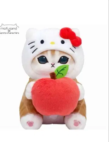 미사용 새상품 mofusand 키티 사과 콜라보 봉제 인형
