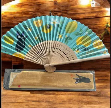 지브리 마녀 배달부 키키 지지 부채 & 자수 주머니 세트 동동이 공화국