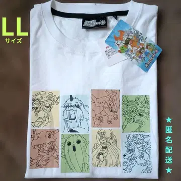 새상품 [디지몬 어드벤처] 디지몬 집합 / T셔츠 화이트 LL 택 포함