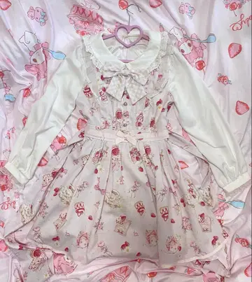 LIZLISA strawberry tea party 원피스 핑크