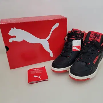 미사용품 PUMA 캣 OG 하이컷 스니커즈 블랙 레드