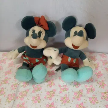 레트로! Disney 미키 & 미니 봉제 인형 2체 세트