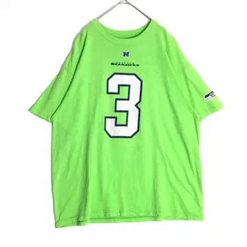 3159 NFL 시호크스 WILSON 빅 프린트 T셔츠 옐로우 그린